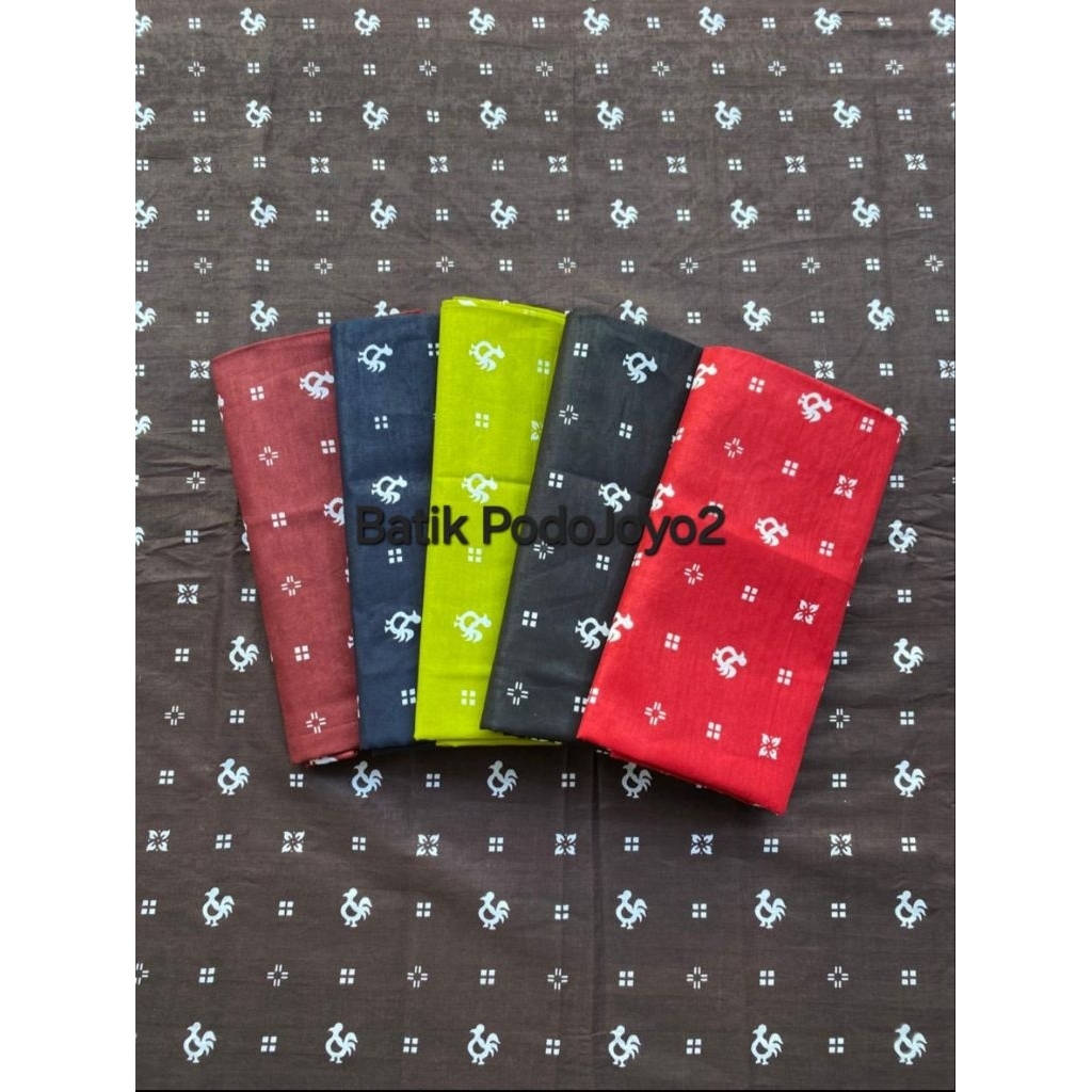 Kain Batik Printing Kain Batik Print Kain Batik Premium Motif Ayam Warna Lime Warna Maroon Warna Mer