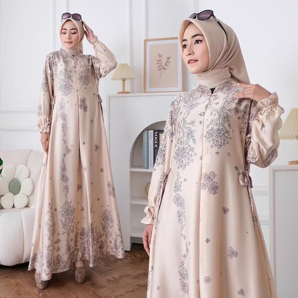 Gamis Malaka Bahan Maxmara silk Gamis Dewasa Muslim Kekinian