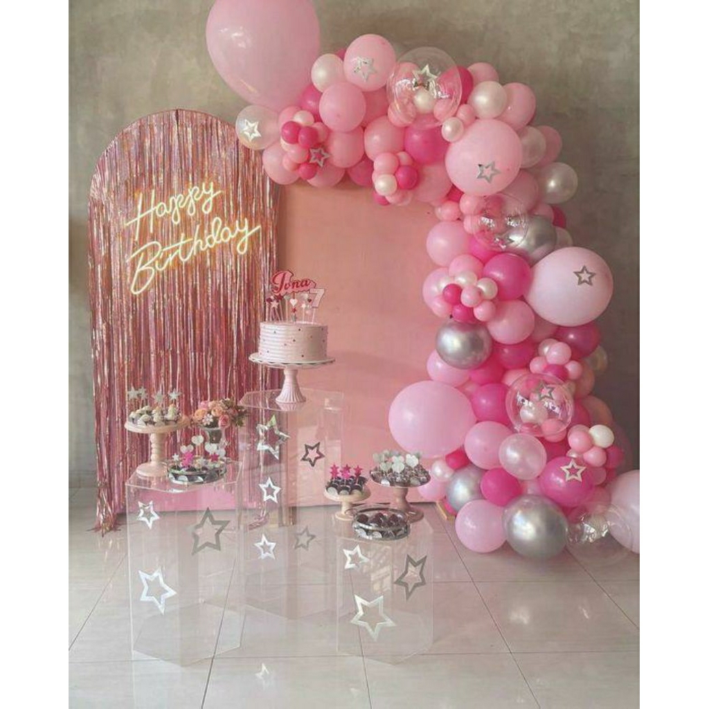 Balon Dekorasi Pink Starry Dream/Dekorasi balon ulang tahun/nuansa pink