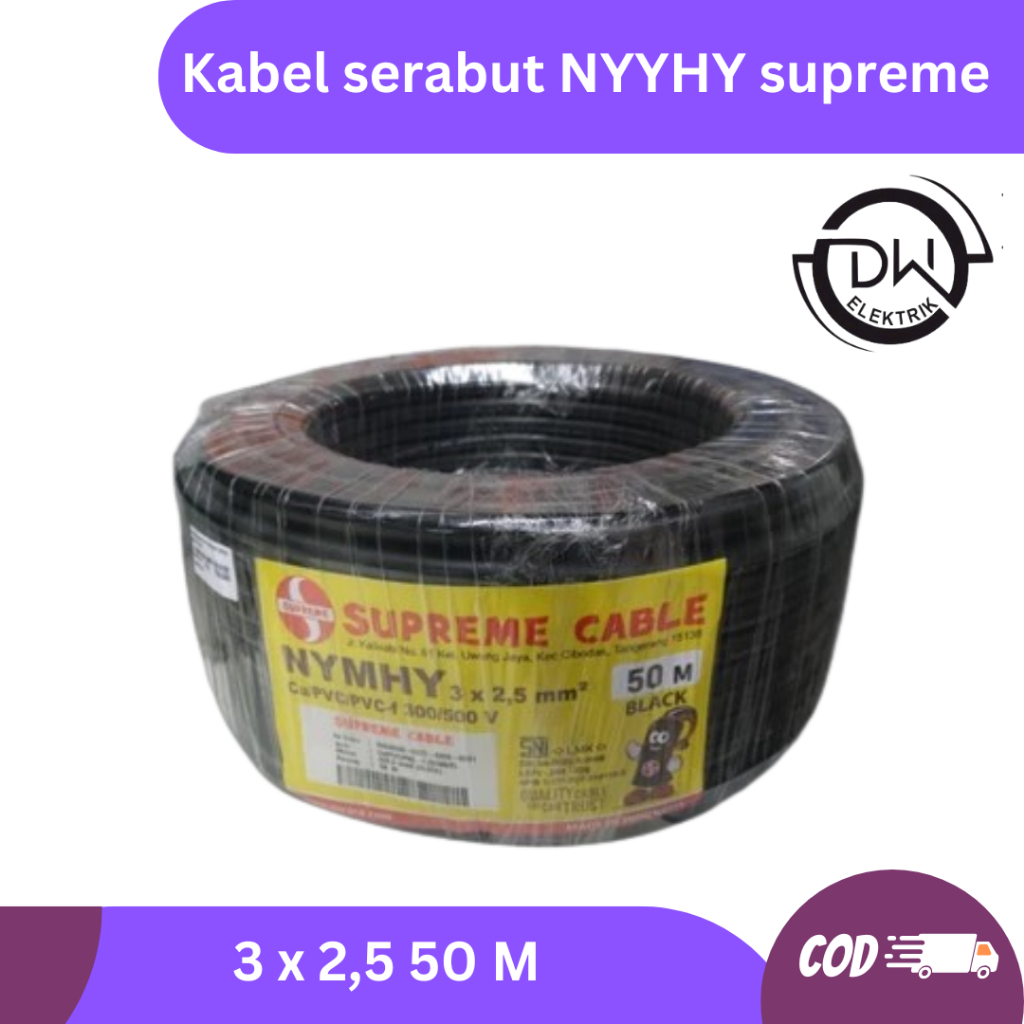 SUPREME Kabel Serabut NYYHY 3 x 2.5 x 50 meter