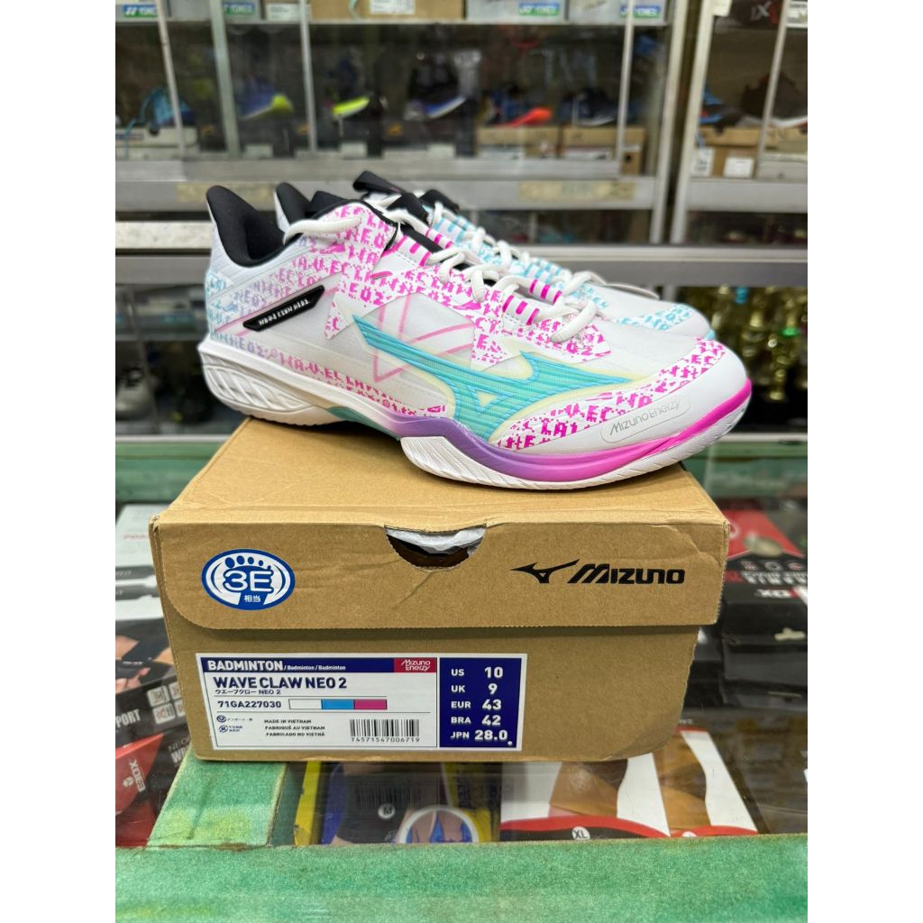 Sepatu Badminton MIZUNO WAVE CLAW NEO 2 BDSS (Size 43) Original