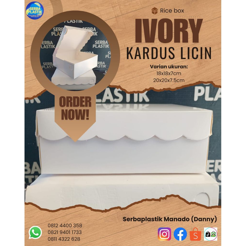 

dos ivory licin R10, rice box, kotak nasi.