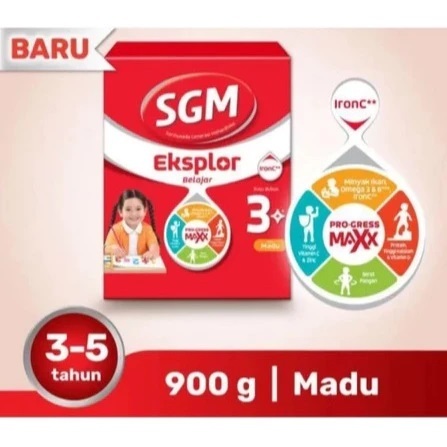

SGM Eksplor 3+ dengan IronC Susu Pertumbuhan Rasa Madu/Vanila/Cokelat 900GR
