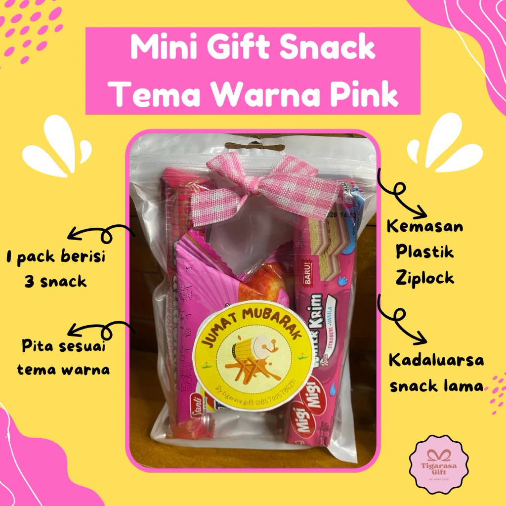 

Mini Gift Snack Tema Warna Pink