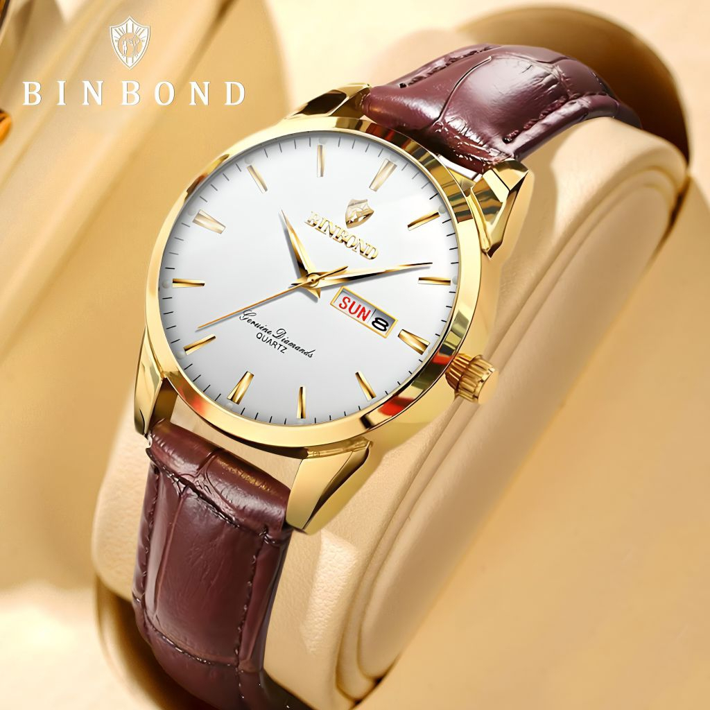 BINBOND Jam Tangan Wanita Kulit Original 100% Tahan Air Elegant Model Quartz Fashion Woman Watch COD