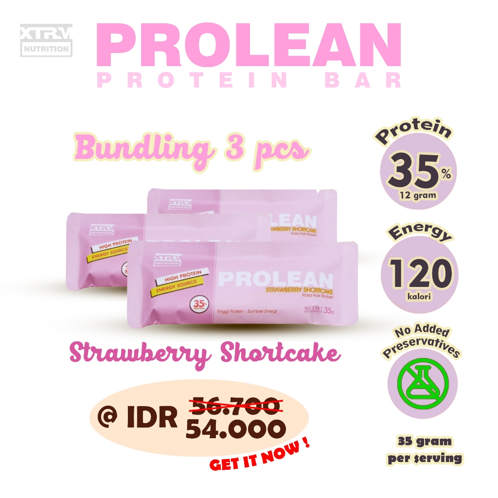

PROLEAN Protein Bar - Strawberry Shortcake 3pcs