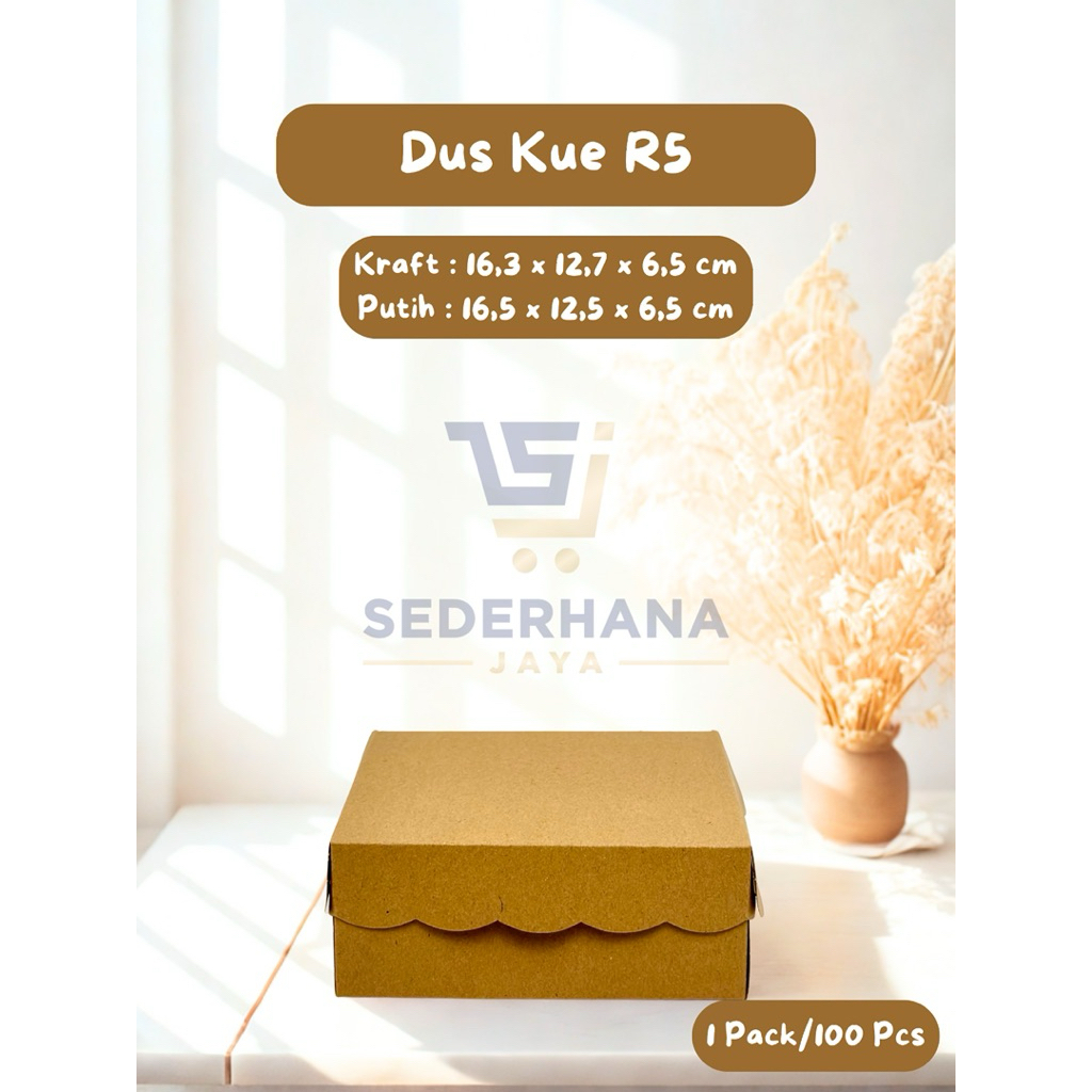 

Kotak Dus Snack Kue Box Nasi Kraft R5 100 Pcs/1 Pack