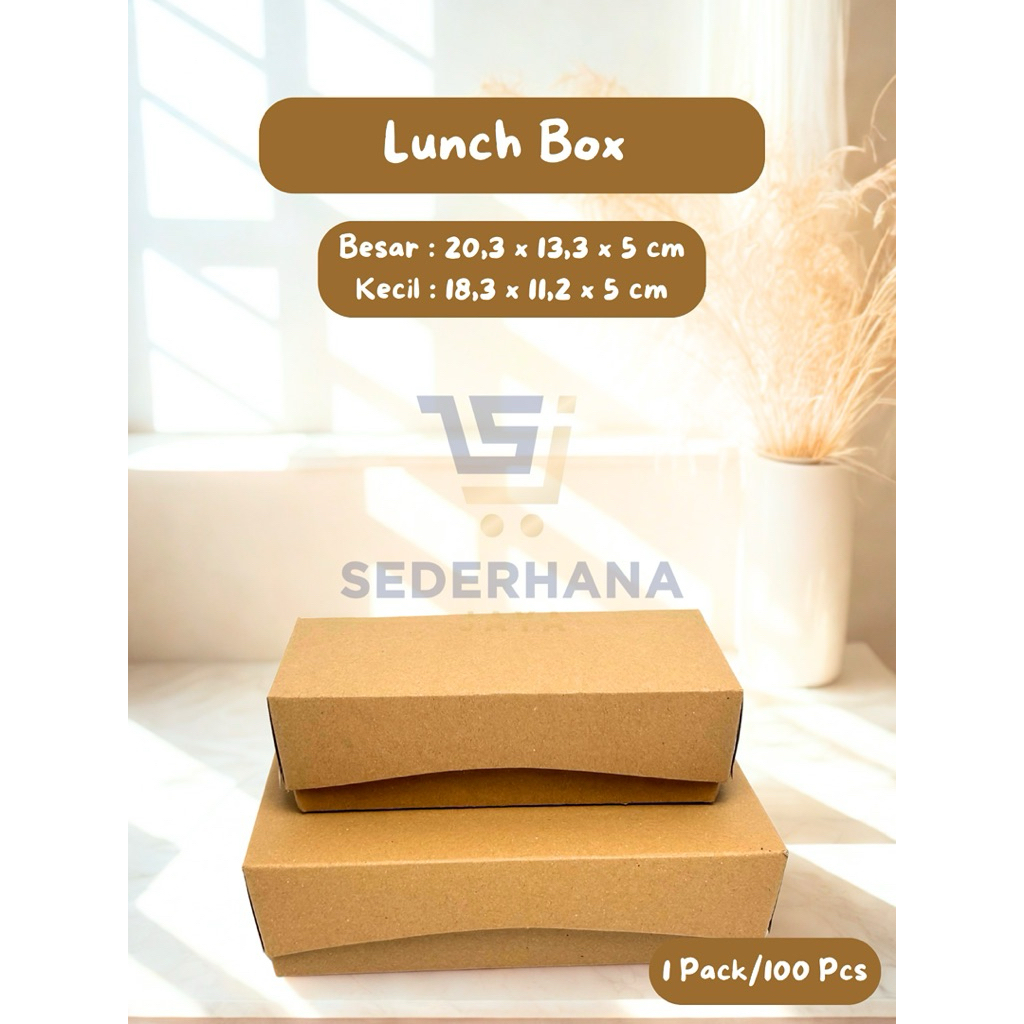 

Kotak Dus Lunch Box Nasi Kraft 100 Pcs/1 Pack