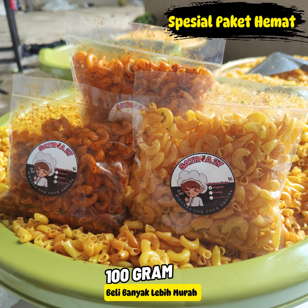 

Paket Bundling Hemat Makroni Makaroni Cikruh Pedas Khas Tasikmalaya