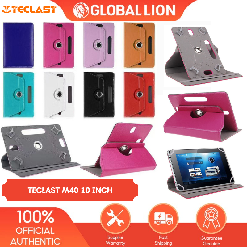 Teclast M40 Tab Tablet Android 10 Inch Leather Flip Casing Berputar 360 Rotary Case Standing Cover
