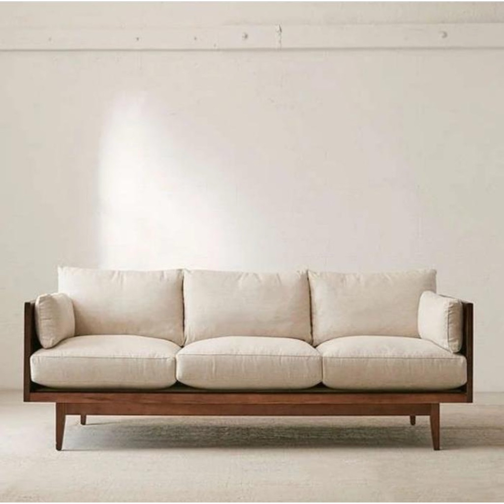 bangku sofa 3 seater kayu jati perhutani