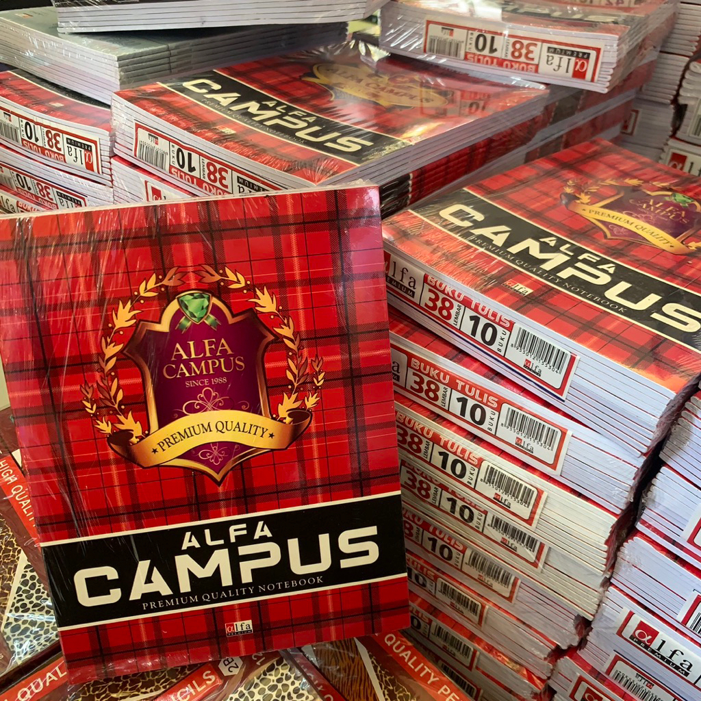 

1 pak isi 10 Buku Tulis 38 Lembar Motif Campus ALFA
