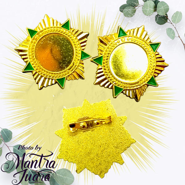 Mantra. Bintang Hijau Pin Kosongan Tanpa Logo Pin Peniti Pin Magnet Badge Aksesoris