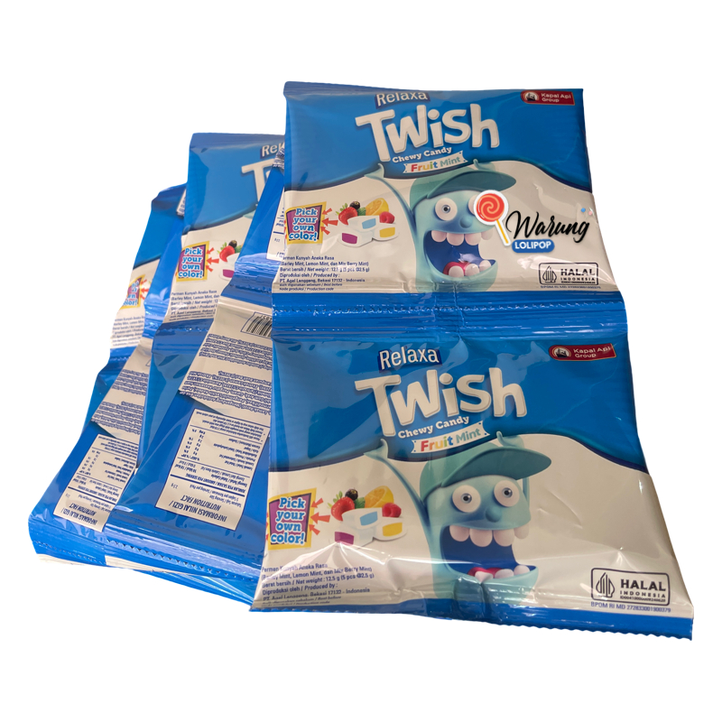 

Permen Relaxa Twist 10 x 12,5gr – Rasa Mint Buah Segar, Camilan Menyegarkan!