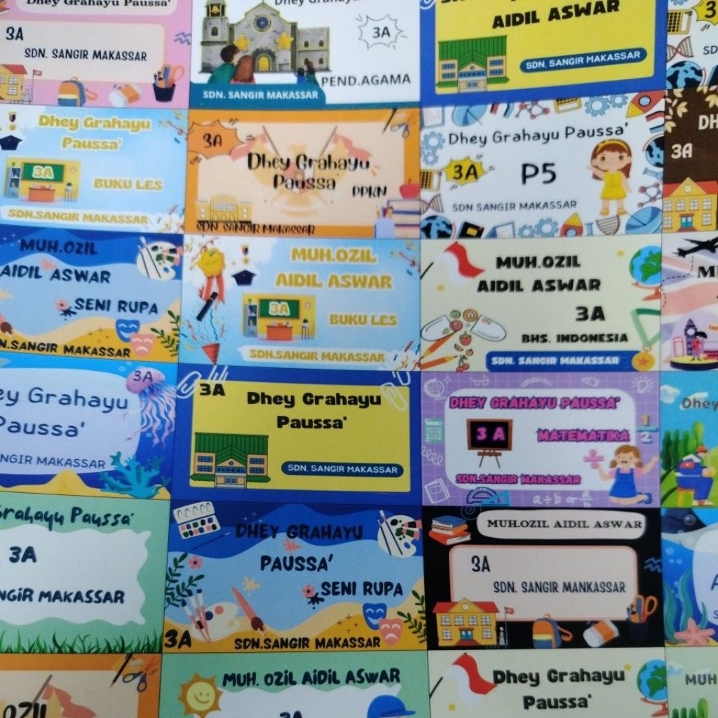 

label nama buku