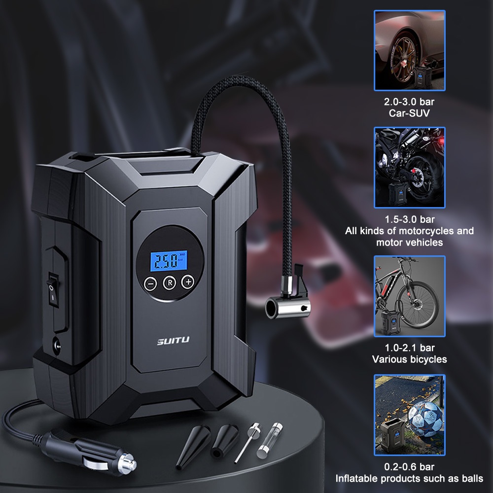 Multifungsi Pompa Ban motor dan mobil electric portable Pompa Ban Elektrik Portable Pompa Ban Mobil 