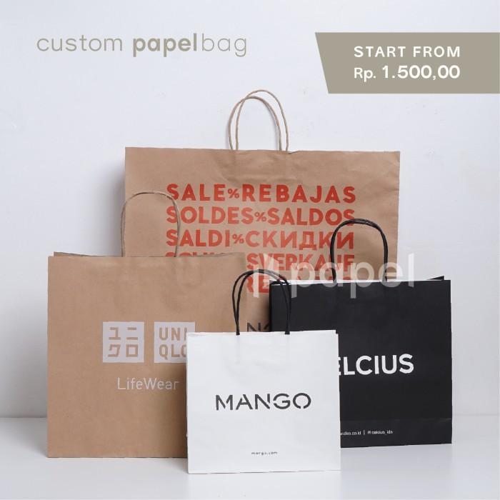 

Papelbag Custom Bundling XS [100pcs | 500pcs] Size 15,5x7,5x20cm | Tas Kraft Custom | Paperbag Custom |