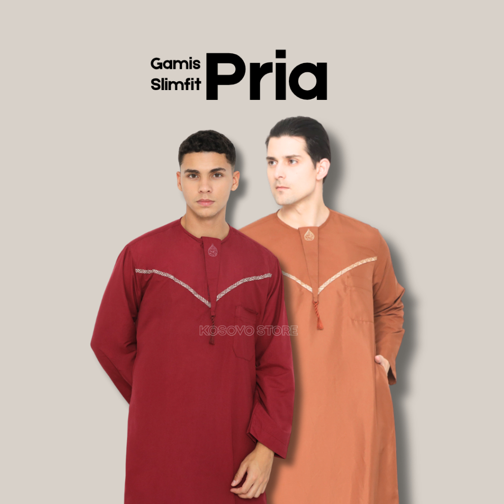 Gamis Pria Jubah Oblong Laki Laki Busana Muslim Modern Casual Remaja Dewasa Polos Lengan Panjang