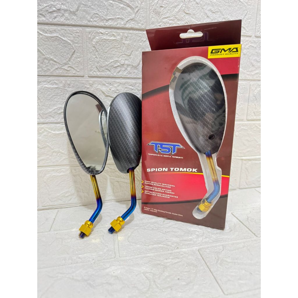 Spion Sepion GMA TST 1227 Satria Fu Gagang Carbon Karbon 2 Warna Kaca Spion Satria Fu Pnp