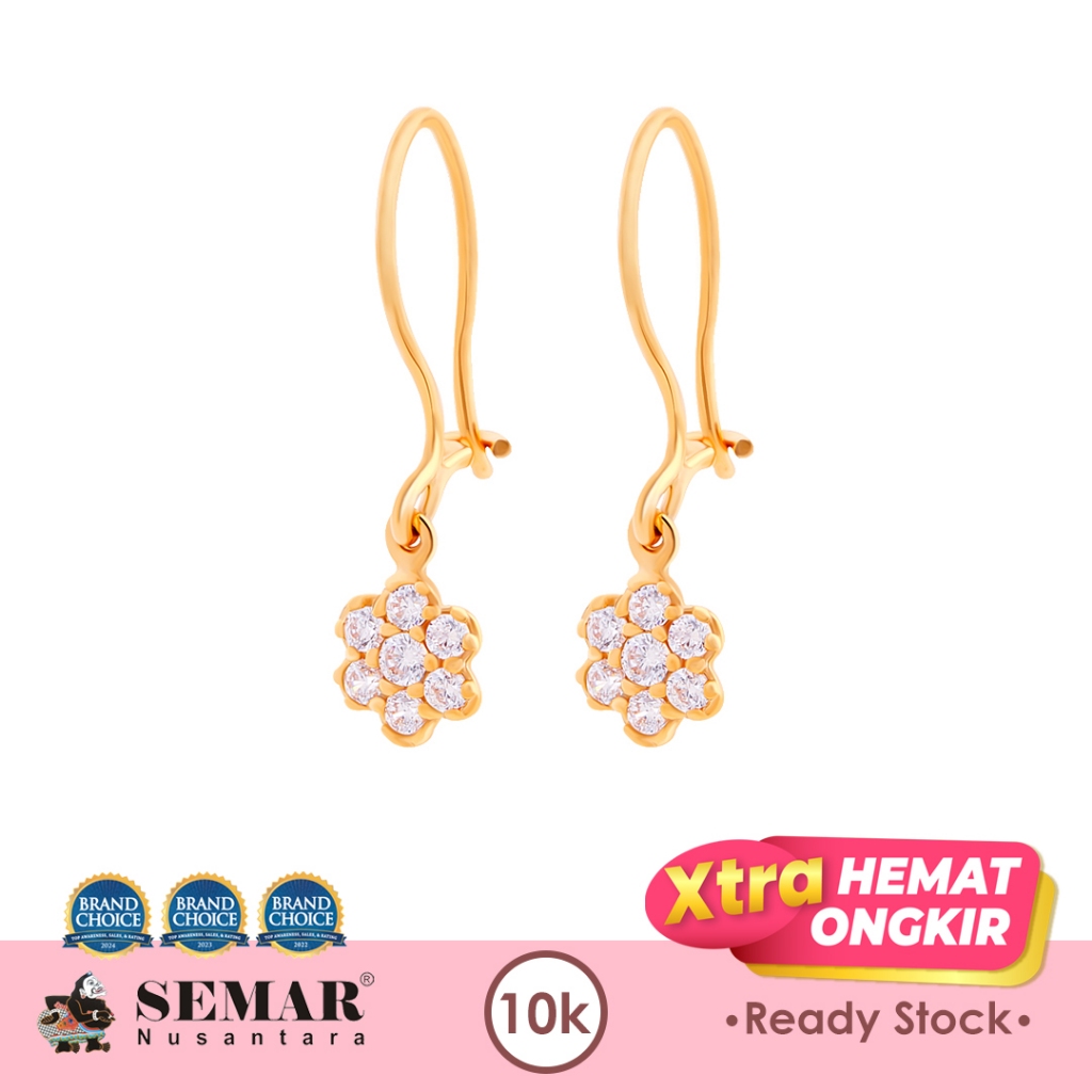 Anting Emas Delvina Flower Gold 10K Semar Nusantara