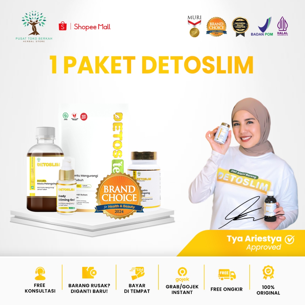 Detoslim - Variasi Madu Kapsul Teh Body Gel Detoslim | Madu Penurun Beran Badan Detoslim Original
