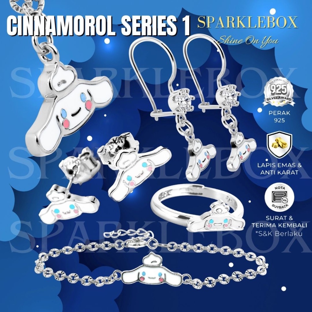 anting perak anak / cincin perak anak / cinnamoroll - sparkle box