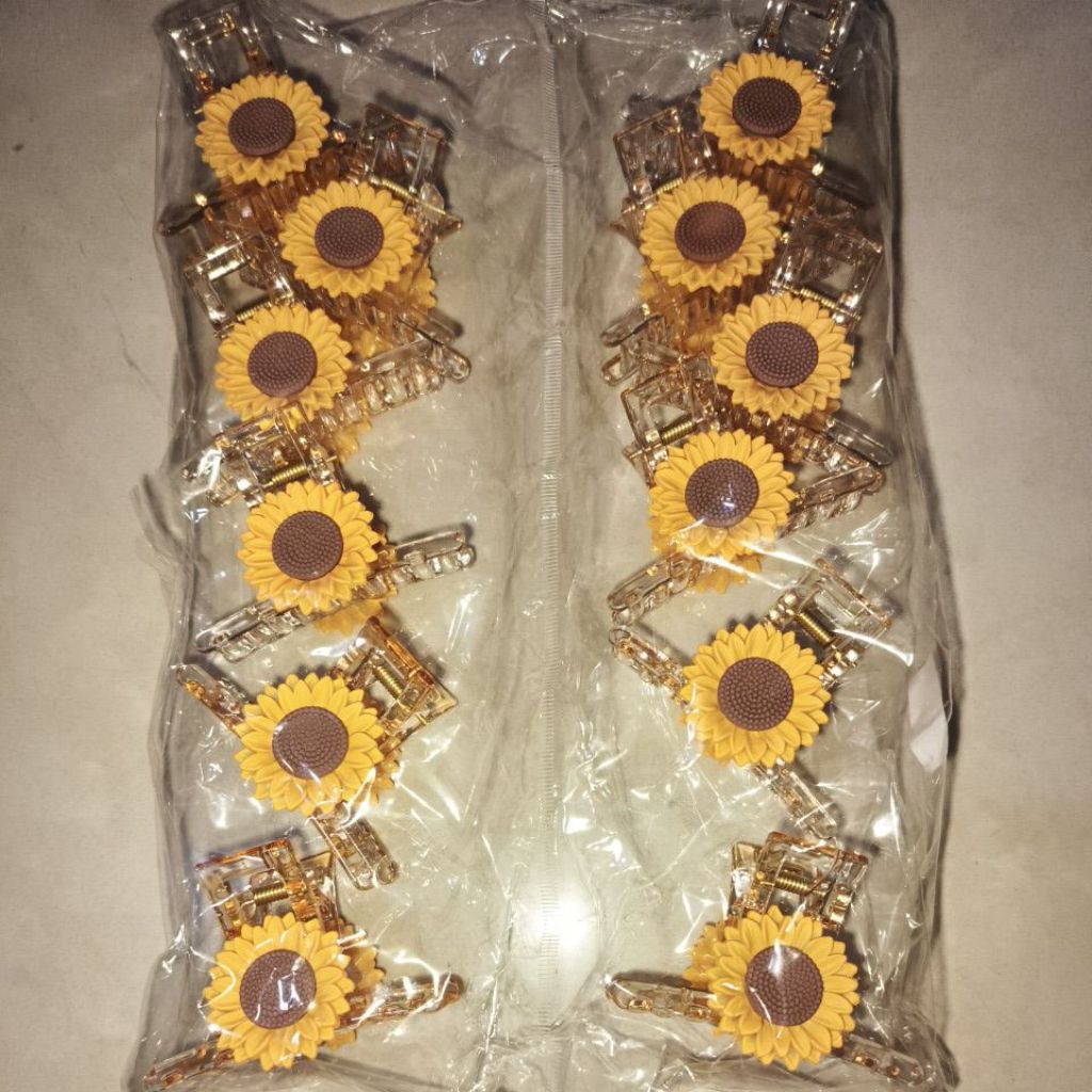 Jedai Rambut Bunga Matahari Perpak Isi 12 Pcs/Jepit salon Bunga Matahari