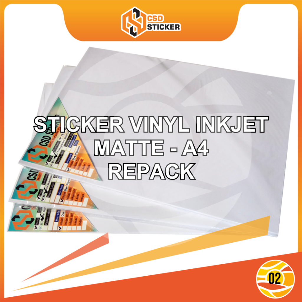 

Sticker Vinyl Inkjet Putih Matte A4 Waterproof Stiker Plastik Tidak Mudah Sobek - Repack 20