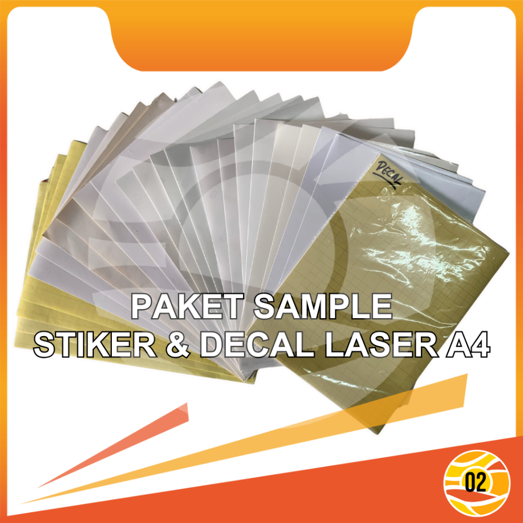 

Paket Sample Stiker Digital Print Laser Dry Toner Aneka Sticker Vinyl - Chromo Ukuran A4 Pack