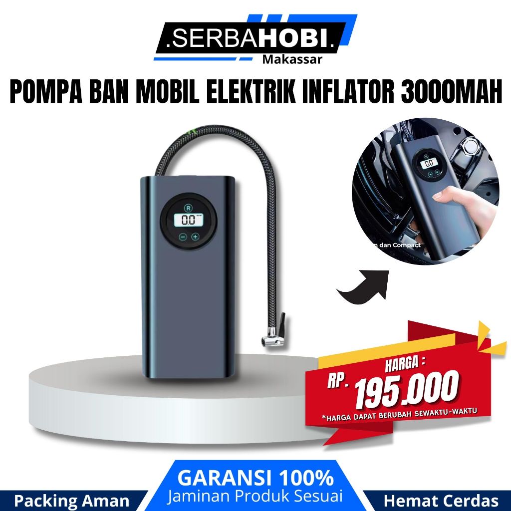 Pompa Ban Mobil Elektrik Inflator Portable 3000mAh EAFC