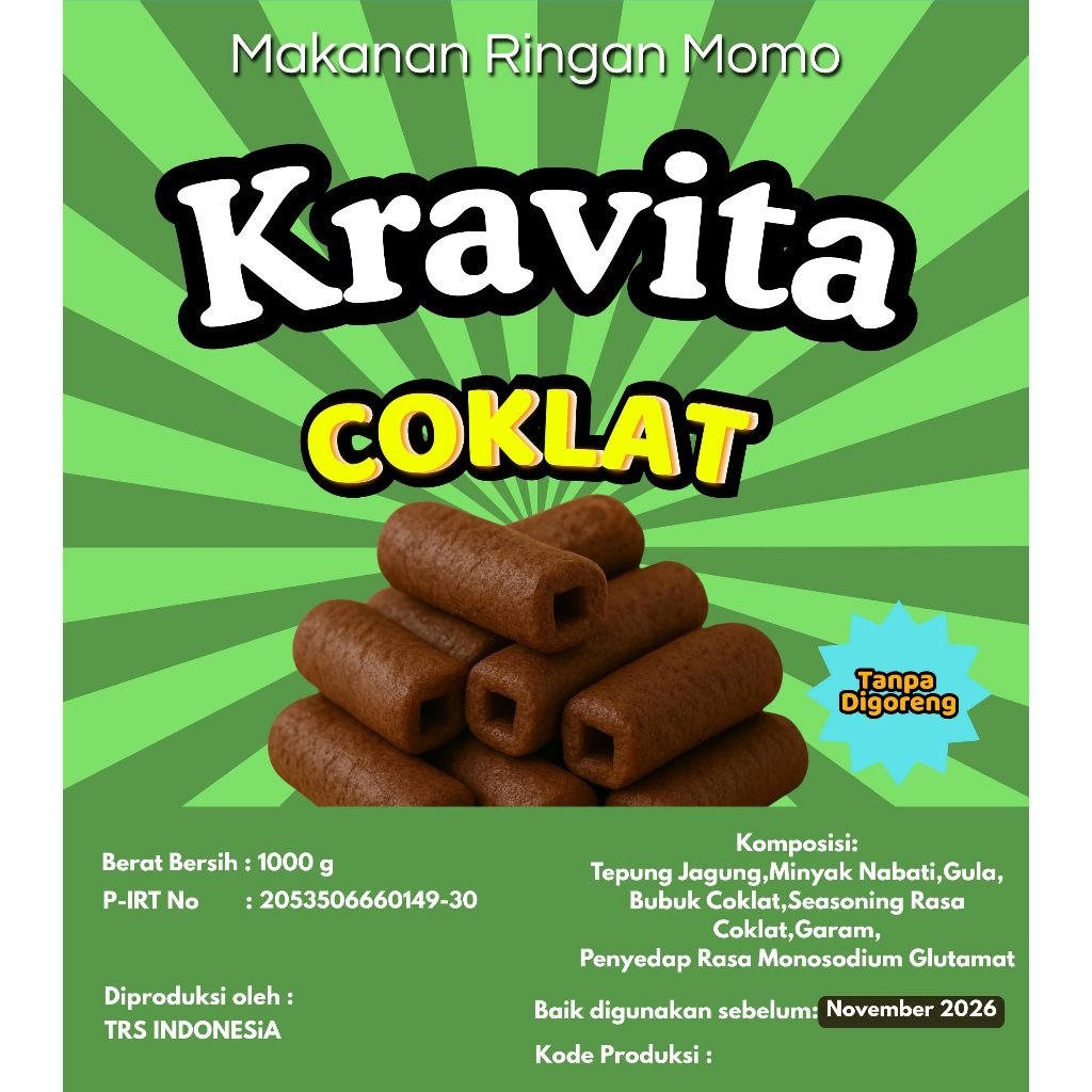

Kravita Snack Momo 1kg - Camilan Manis Cokelat & Nangka, Cocok untuk Keluarga, Teman Ngopi & Nongkrong