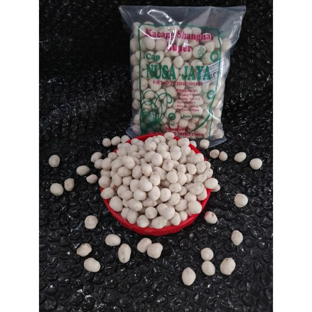 

Kacang sanghai Nusa Jaya original kemasan pack 200gr dan kiloan