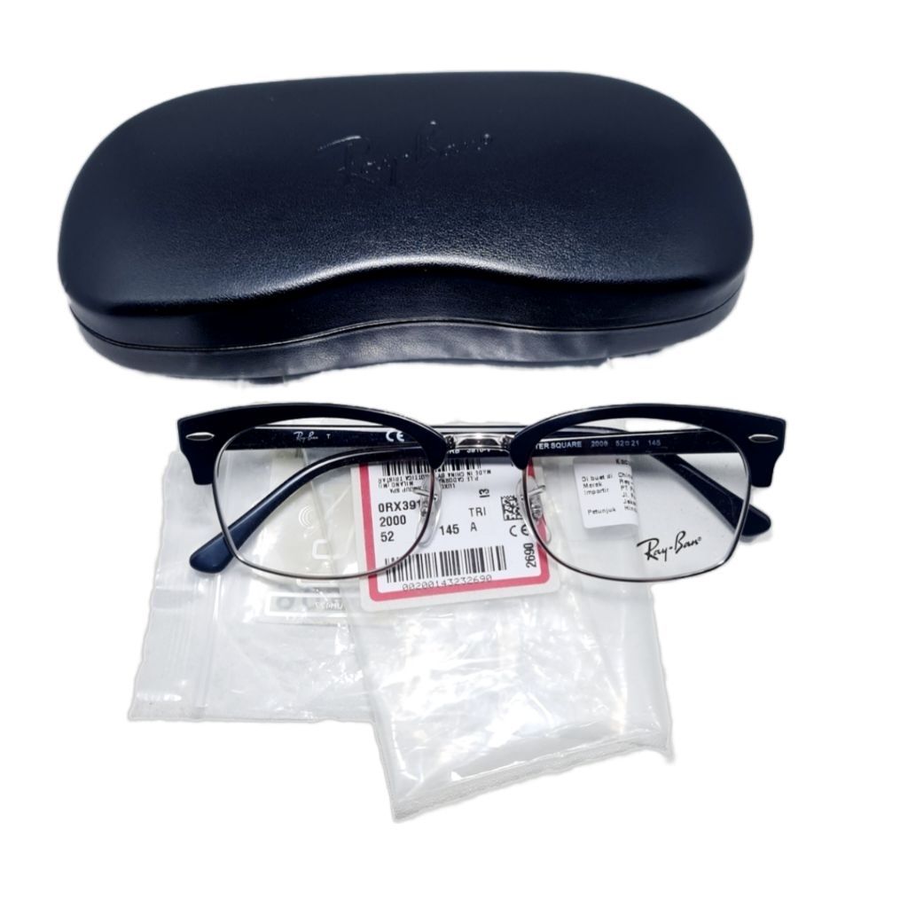 Frame Kacamata Rayban Clubmaster Sqaure Ori RB3916V 2000 52-21-145