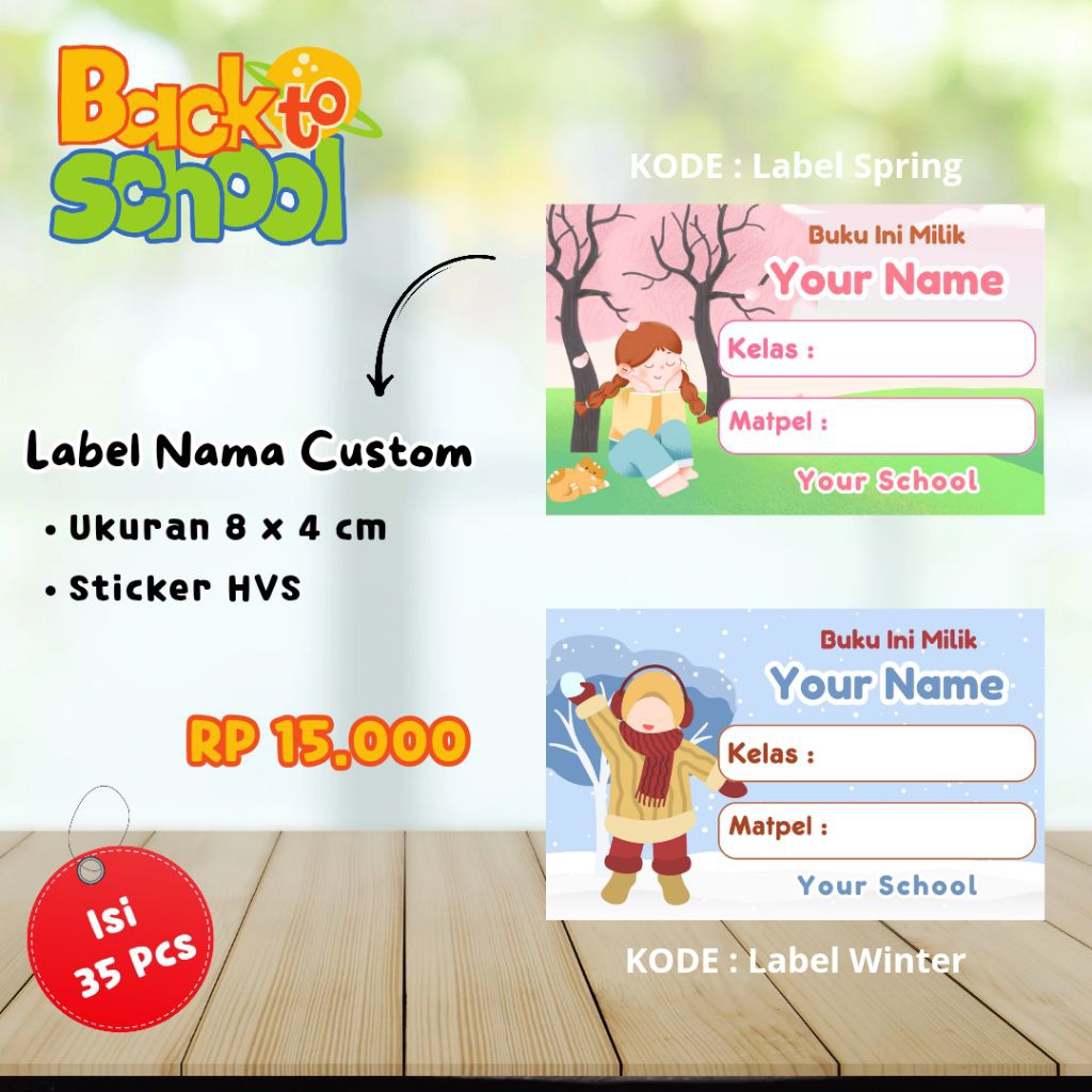 

Label Nama Custom Nama dan Sekolah anak Label nama anak yang menarik