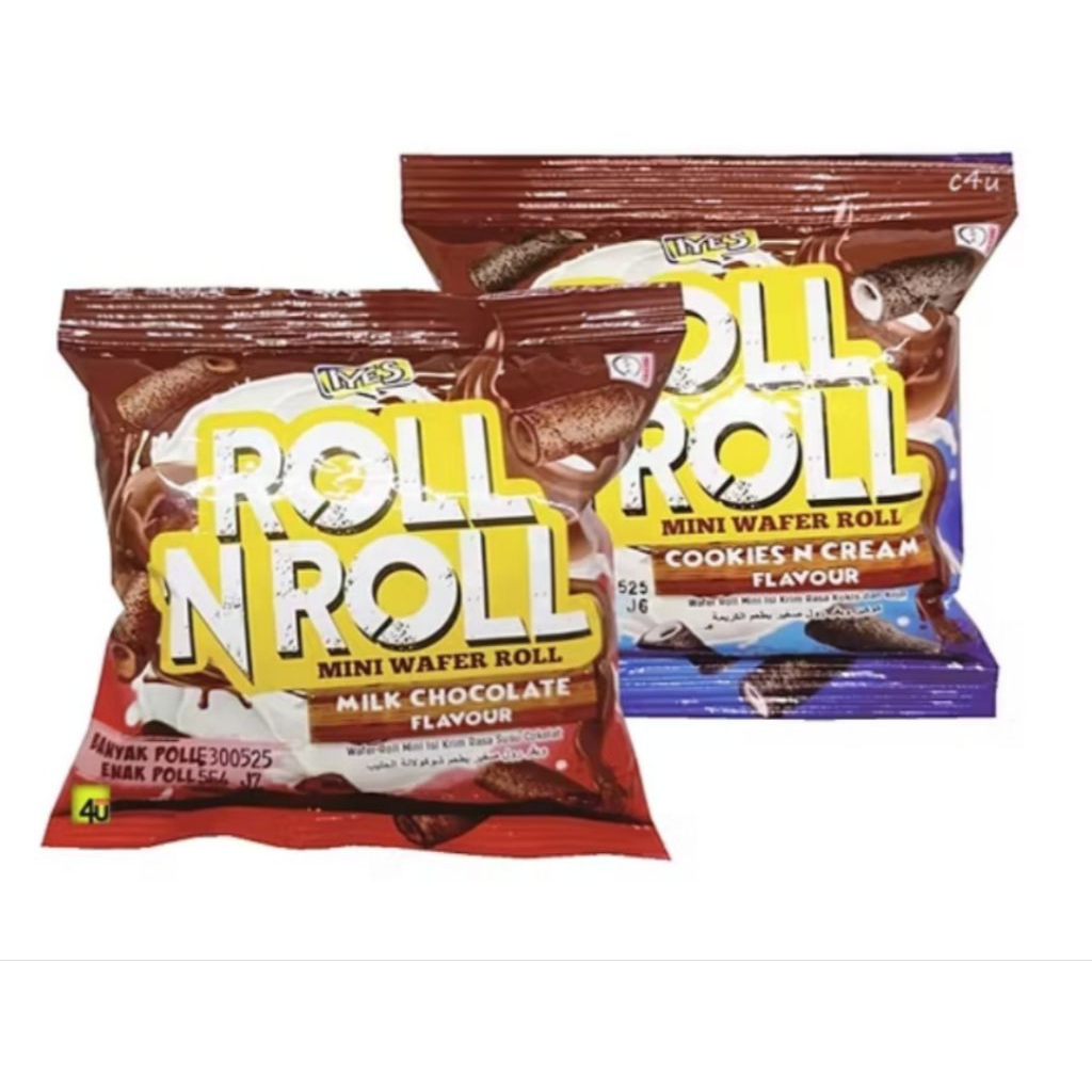 

iyes Roll n rollini wafer roll mini isi krim rasa kukis dan krim cookies n cream flavour