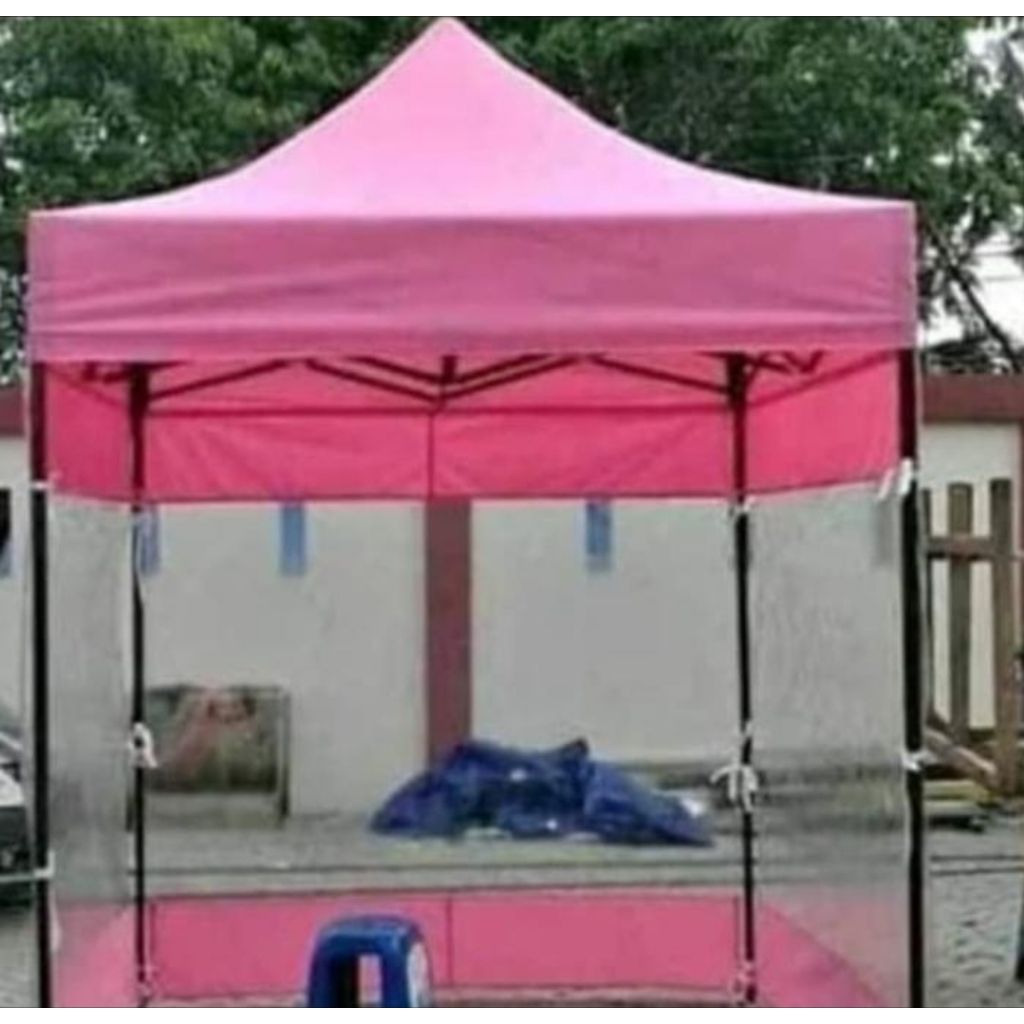 TENDA LIPAT UK 1,5m X 1,5m RANGKA BESI HOLLOW 0,8mm +DINDING 3SISI