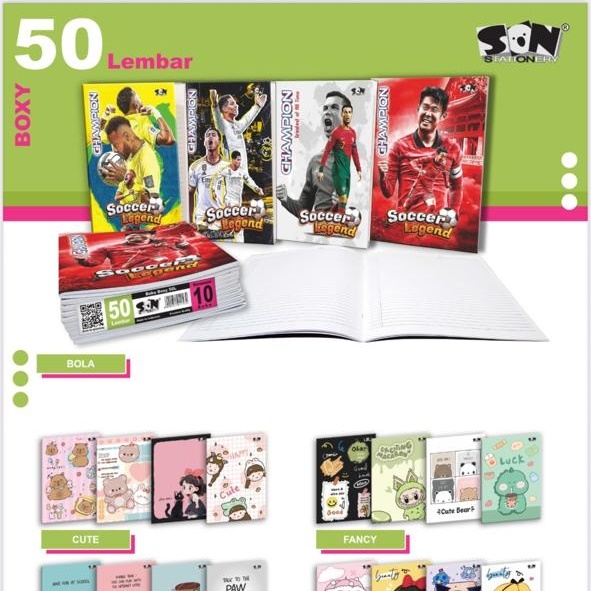 

[1PAK/10BK] SON BUKU TULIS BOXY 50 COVER 2025