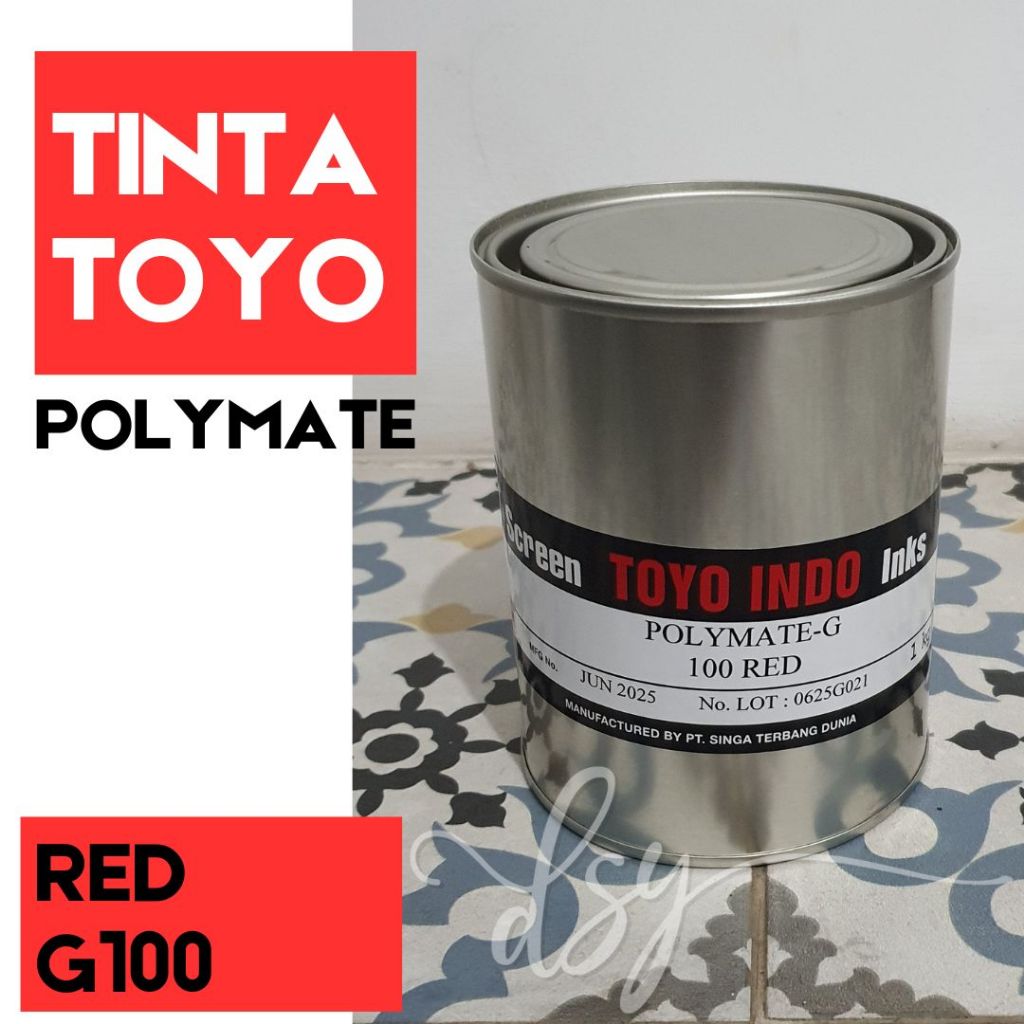 

TINTA TOYO POLYMATE MERAH G100 RED CAT SABLON PLASTIK 1 KG
