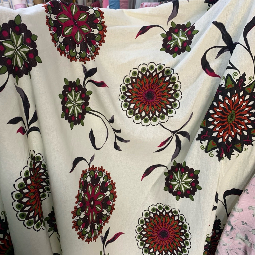 kain katun rami - kain linen rami motif - kain katun rami printing