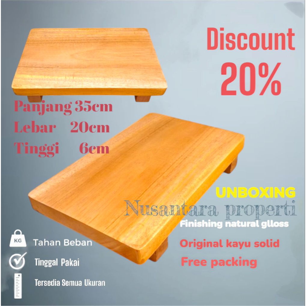 Talenan Kayu Premium | Tatakan Kayu Rustic | Tatakan Kayu Edge Line | Talenan Kayu Mahoni Jumbo
