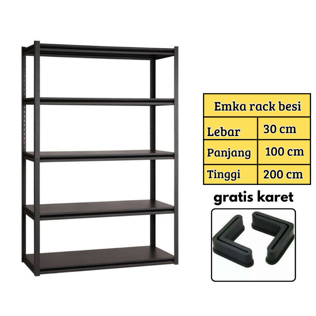 Rak besi 5 susun 40x100x200 cm rak gudang rak warung