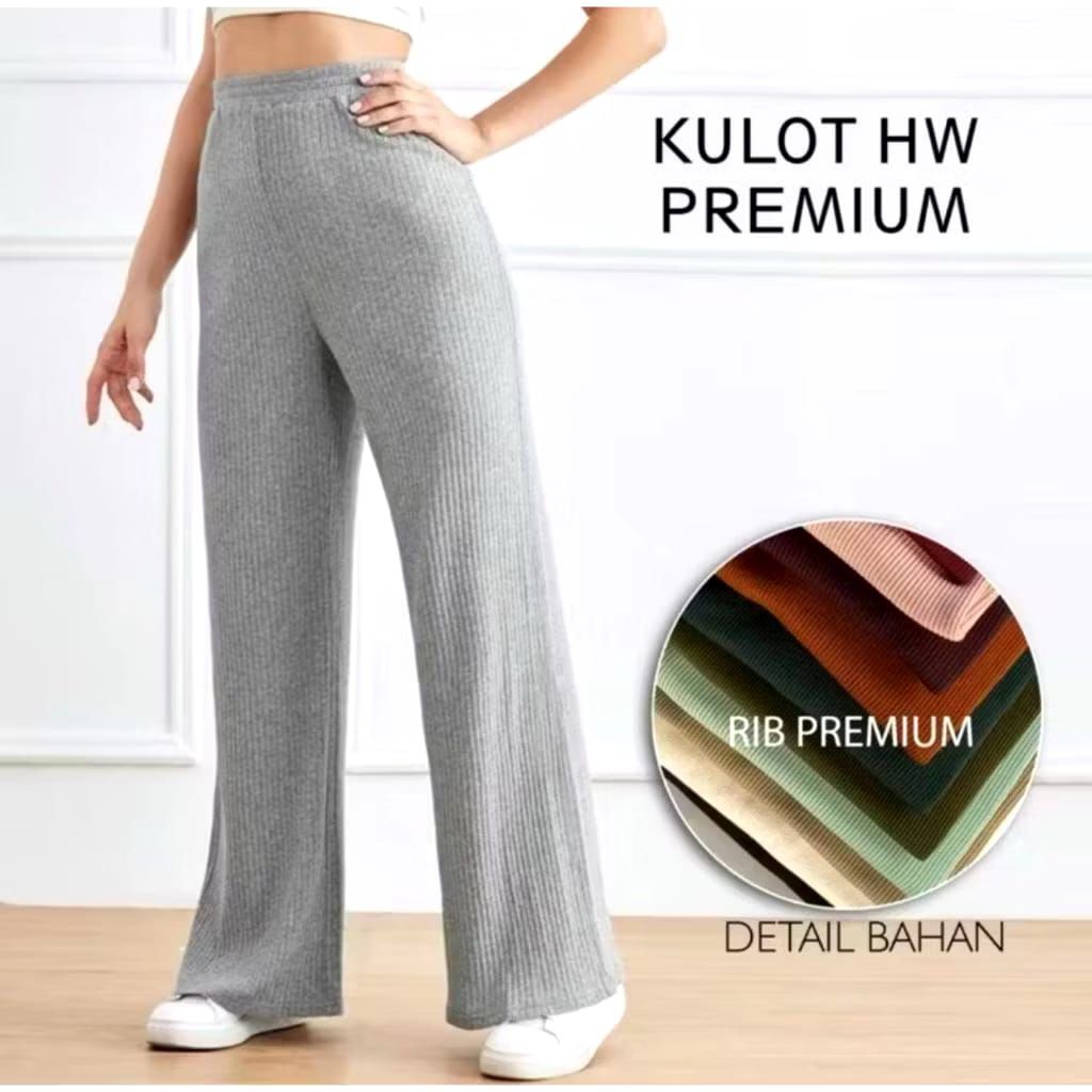 celana kulot rib knit premium / kulot rib premium / kulot rib knit highwaist