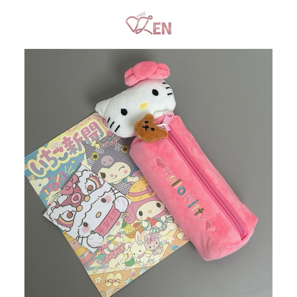 

double.zen ಇ. Hello Kitty Cute Pink Pencil Case (Tepak Kotak Tempat Penyimpanan Pensil lucu tas sekolah)