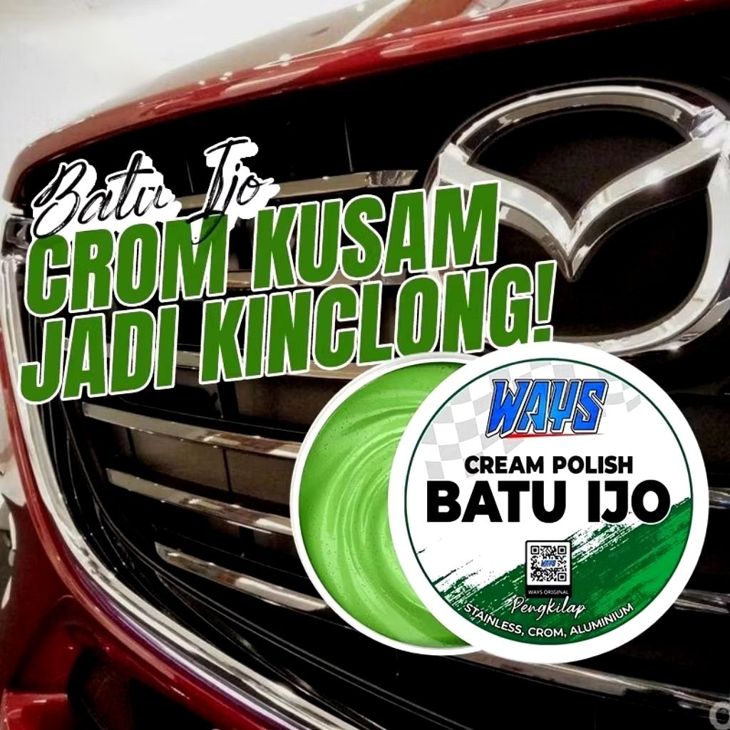 BATU IJO | BATU HIJAU | POLES PENGKILAP ALUMINIUM CROM BESI SEPERTI LANGSOL