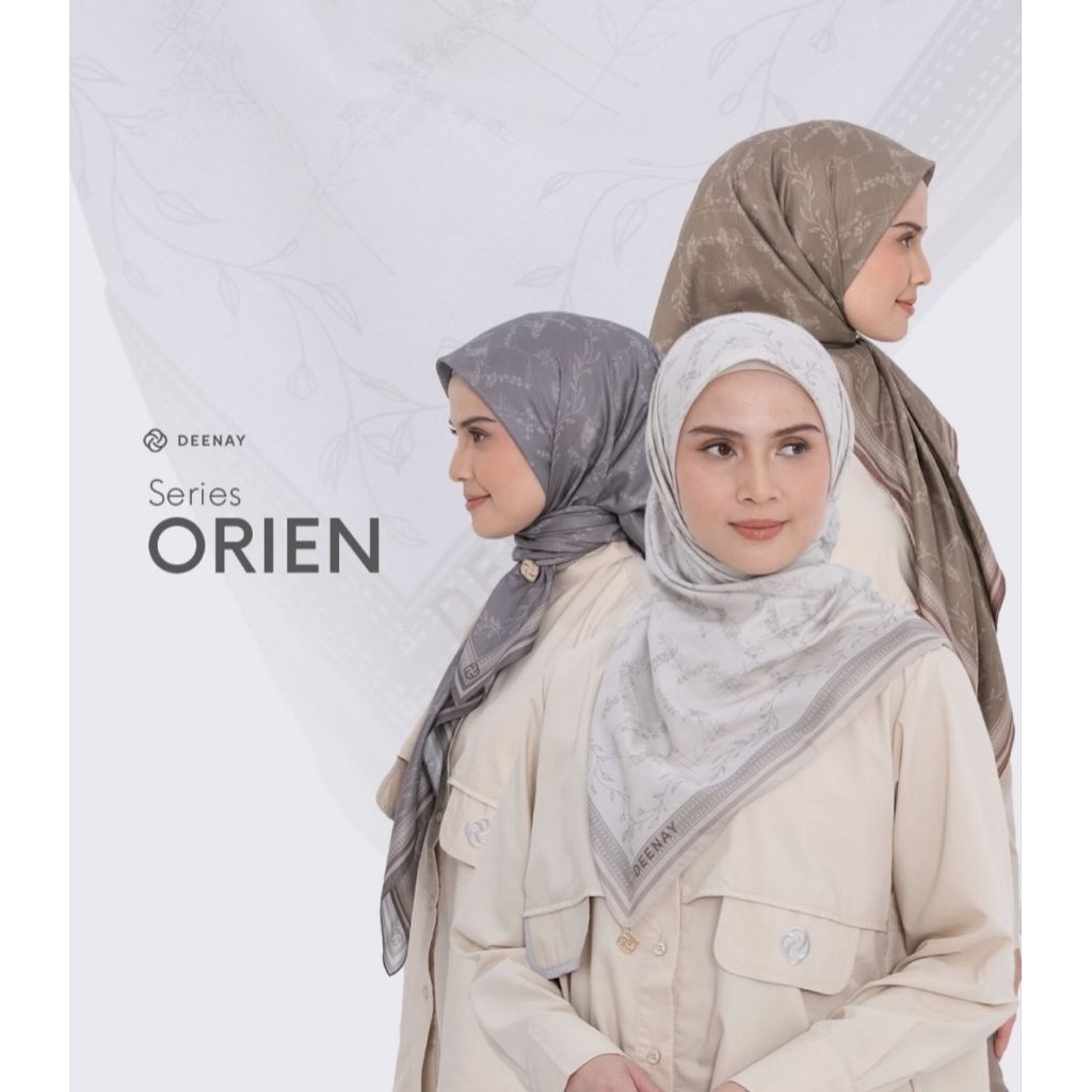 TERBARU HIJAB DEENAY SEGI EMPAT ORIEN SERIES ( GREY OLIVE VANILA )