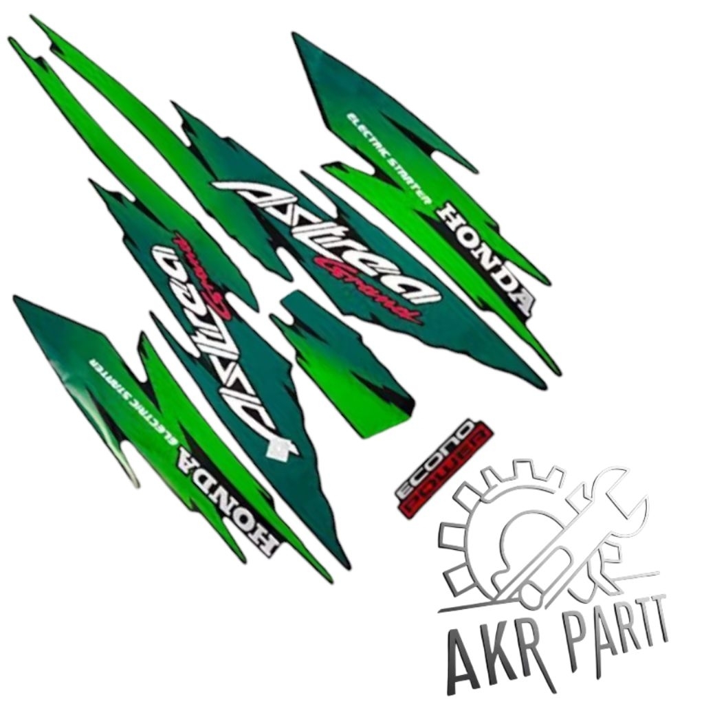 Stiker Striping Motor Honda Astrea Grand 95 Sticker Lis Body Berkualitas hijau seperti digambar