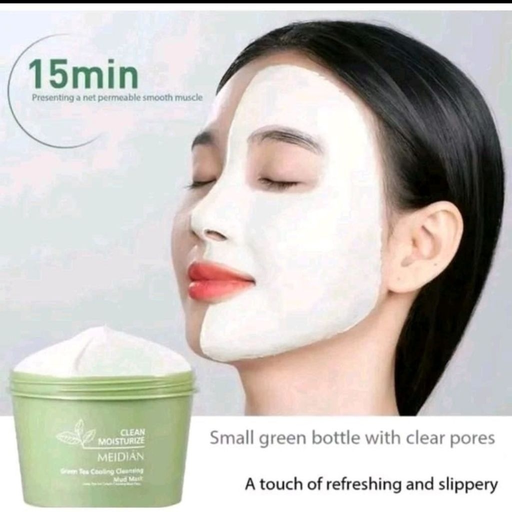 MEIDIAN GREEN TEA CLAY MUD MASKER WAJAH