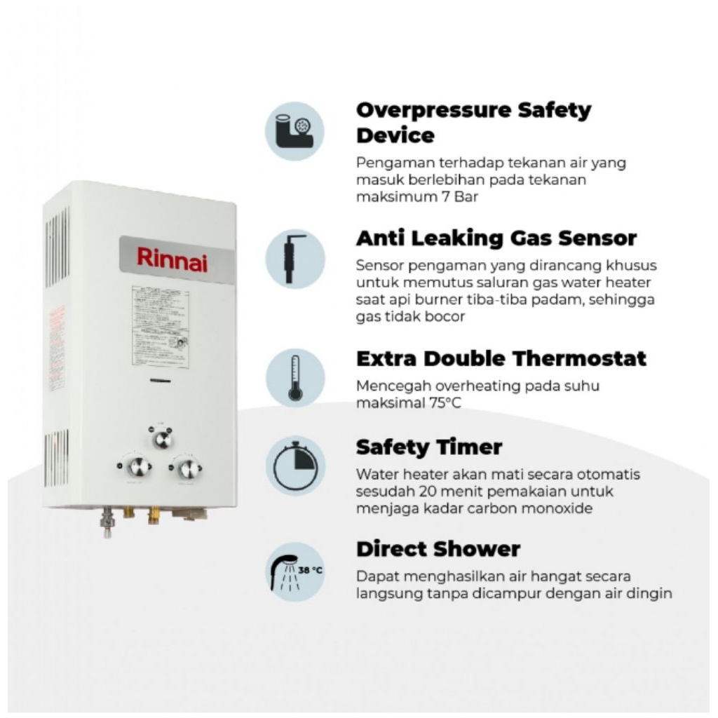 WATER HEATER GAS RINNAI REU-10CF 10 LITER