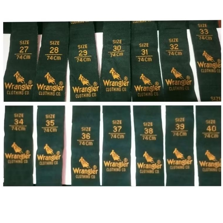 

label merek brand label (main size) tag wrangler clothing co.