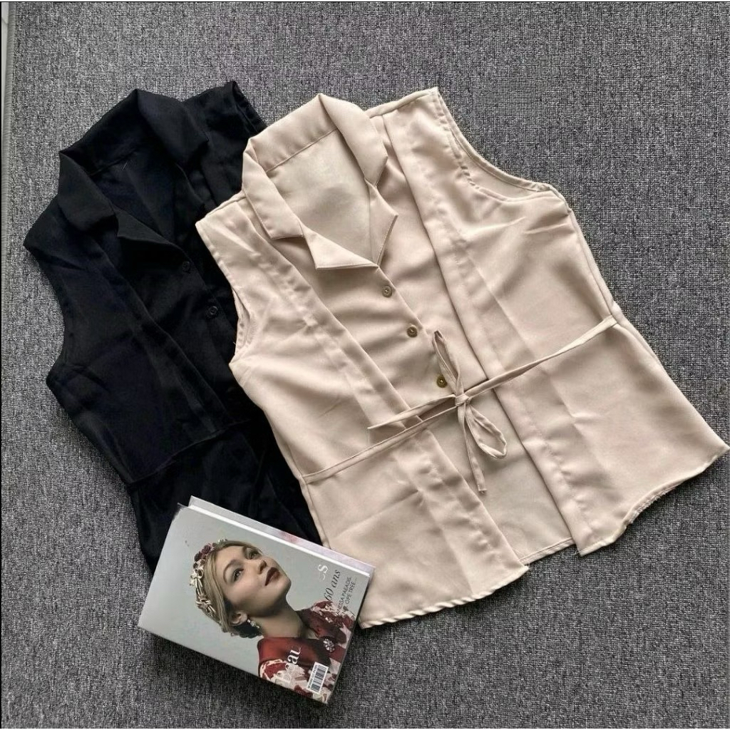 Baju Outer Wanita Rompi Pendek Korean Style Mecca Vest